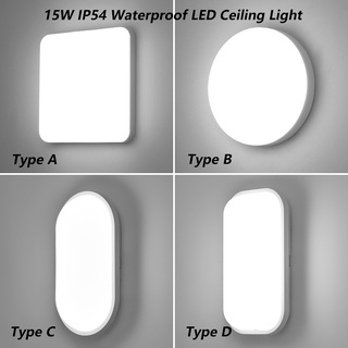 โคมไฟเพดาน LED 15W สว่างเป็นพิเศษและบางเฉียบ ระเบียงห้องน้ำ ไฟเพดาน LED กันน้ำ