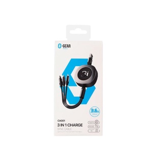 Cable Charger 3in1 (1.2M,CAB-CA001-3IN1-1.2M-B) SGEAR Black