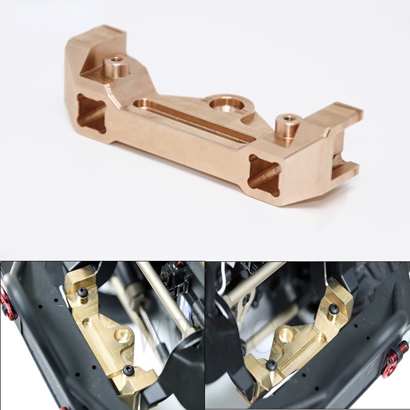 ทองเหลืองด้านหน้า Beam ขาตั้งกันชนสําหรับ 1/10 YK4103 YK4102 YK4082 RC Crawler โลหะ Counterweight อะ