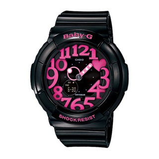 Casio baby-g นาฬิกาข้อมือผู้หญิง สีดำ/ชมพู สายเรซิ่นรุ่นBGA-130-1BDR