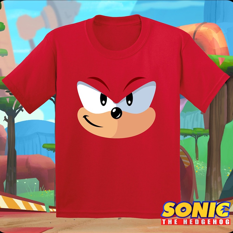 เสื้อยืดคอกลม แขนสั้น ลายการ์ตูน SONIC สีพื้น สําหรับเด็กผู้ชาย และเด็กผู้หญิง