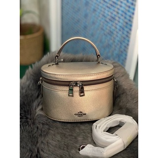 (ผ่อน0%) กระเป๋า Coach Trail Bag STYLE  38590 สี PLATINUM/GUNMETAL สีทอง หนังแท้ งานshop