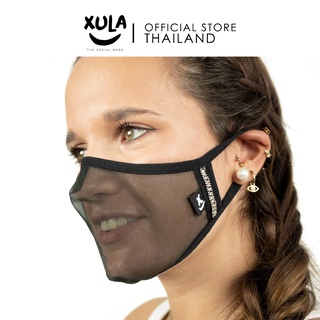 XULA MASK - SUPER GLOSSY BLACK หน้ากากผ้าแบบใส ซักได้ | Swiss Technology Award 2020 รับรองจาก European Certification