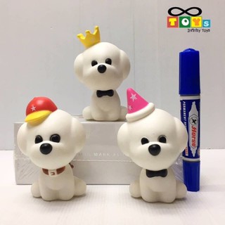 โมเดลสุนัข สีขาว 3ตัว model the dog