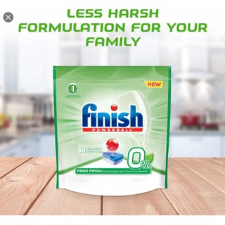 ʕ•́ᴥ•̀ʔ Finish Free 0% powerball dish washing machine ผลิตภัณฑ์ล้างจาน ชนิดก้อน เครื่องล้างจาน ฟินิช