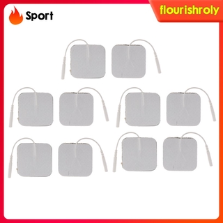 ( Rolysport ) แผ่นนวดแบบเปลี่ยน 10 ชิ้นสําหรับเครื่องนวด Electrode Pad 2X2 นิ้ว