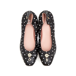 [2022MALL66 ลด10%] O&B รองเท้าหนังแท้ รุ่น MY AUDREY in Dot Black