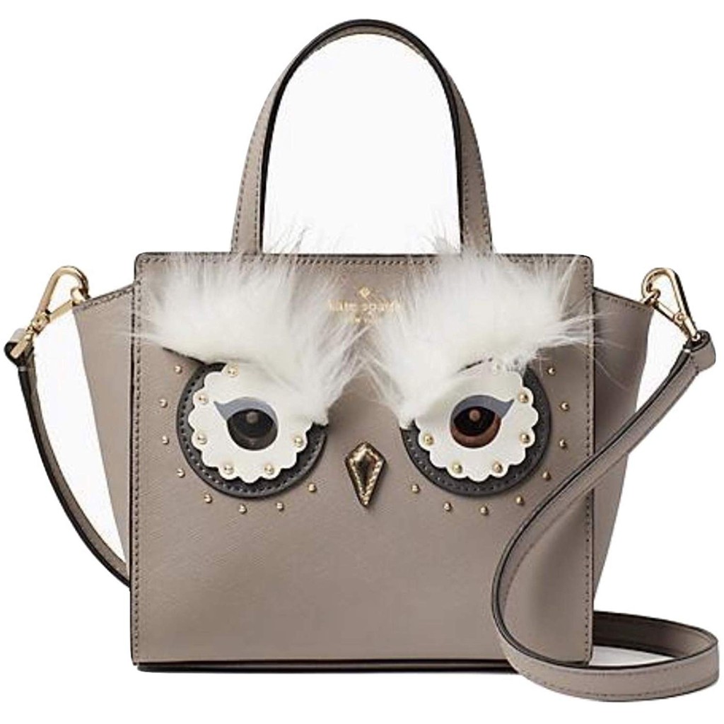 ของแท้ กระเป๋า Kate Spade Star Bright Owl Mini Hadlee Crossbody Handbag, Taupe, Small