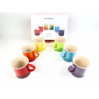 French LECREUSET cool color stoneware mug 360ml coffee hot water breakfast cup birthday gift home six-piece set