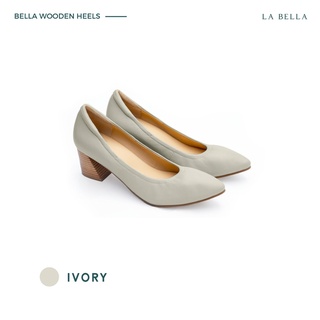 LA BELLA รุ่น BELLA WOODEN HEELS - IVORY