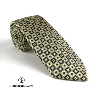 Giorgio Del Sarto Necktie Size  Yellow with Fabric Texture เนคไทสีเหลืองมีเท็กเจอร์