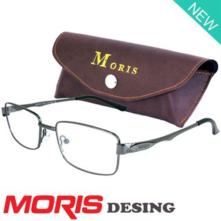 Moris แว่นตา รุ่น 2816 สีเทา กรอบเต็ม ขาข้อต่อ วัสดุ สแตนเลส สตีล (สำหรับตัดเลนส์) กรอบแว่นตา Eyeglasses