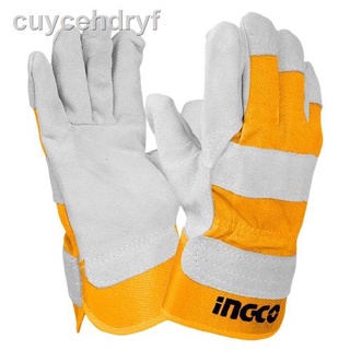 INGCO ถุงมือเชื่อม 10.5 นิ้ว HGVC01 ( Leather Gloves ) ผลิตจากวัสดุ หนังวัวแท้ ถุงมือหนัง ถุงมืออเนกประสงค์