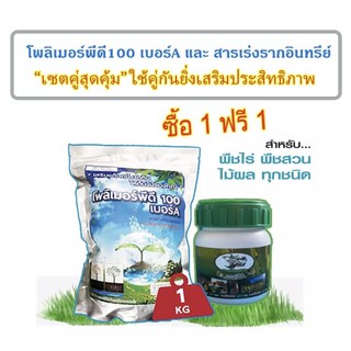 เซตคู่สุดคุ้ม โพลิเมอร์พีดี100 (เม็ดกลาง)ใช้คู่กันการสารปรับค่าน้ำให้เป็นกลาง ช่วยการสร้างรากปลอดสารพิษ