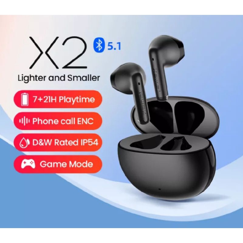 Edifier Direct หูฟังบลูทูธ หูฟังไร้สาย X2 TWS Earbuds Bluetooth Earphone 5.1ของแท้💯% #สีดำ