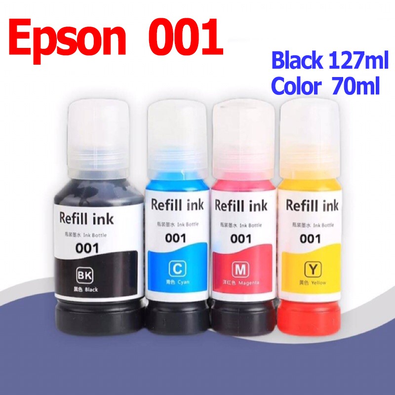 หมึกเติม Epson 001 หมึก 001 หมึกเติมสำหรับ Epson L4150 / L4160 / L6160 / L6170 / L6190 / L5190 / L1110 / L3110 / L3150