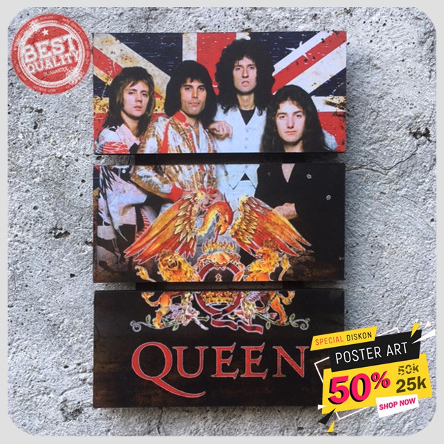 Hiasan DINDING Wall Display - ตกแต่งผนัง - ตกแต่งผนัง Queen Poster Music band