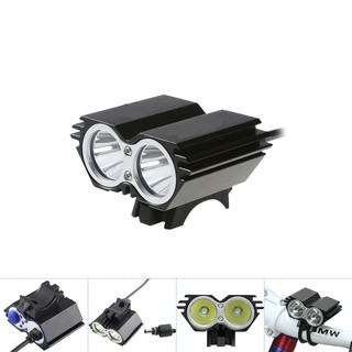 ไฟฉายติดจักรยาน ไฟหน้าจักรยาน  ไฟอเนกประสงค์ Bicycle Light and head light LED 2 หลอด