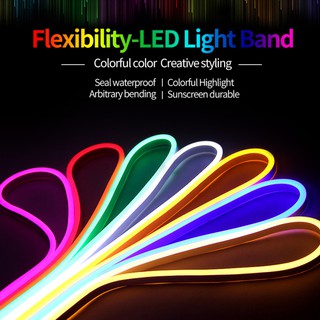 LED Neon Flex Light D Shape 220v ไฟเส้น สำหรับตกแต่ง กันน้ำ ขนาด 15*15 มม.คุณภาพสูง ใช้ต่อกับไฟบ้านได้เลย