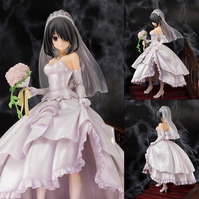 Date A LiveⅡ Tokisaki Kurumi Nightmare Wedding Dress Ver. PVC Anime Action Figure Collection Model Toy 23cm