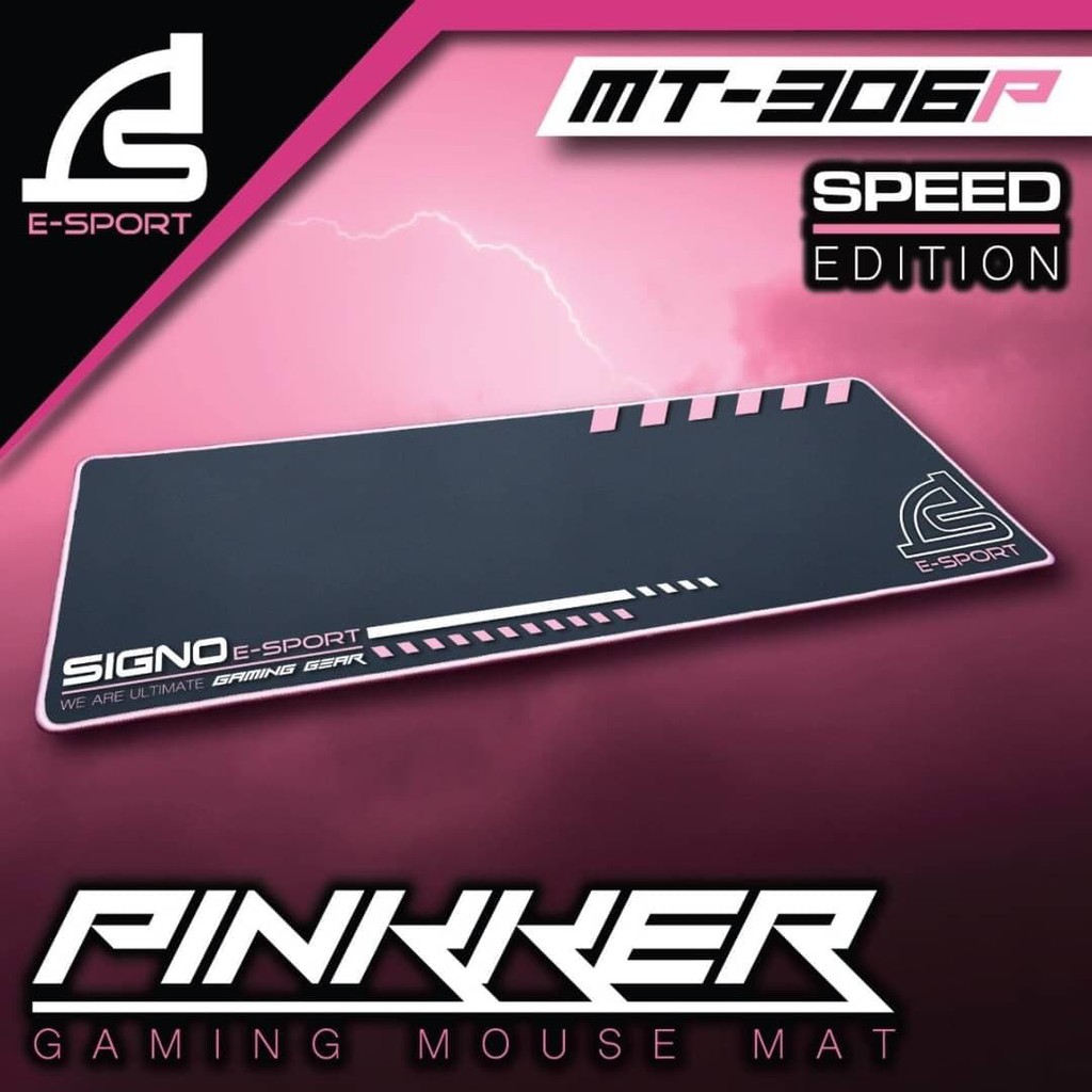 SIGNO Gaming Mouse  PINKKER รุ่น MT-306P (Speed Edition) (แผ่นรองเมาส์ เกมส์มิ่ง)