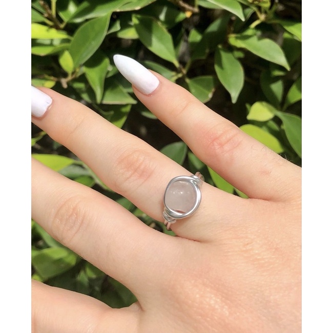 Rose Quartz Natural Stone Ring