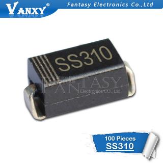 บอร์ดเรียงกระแสไดโอด SS310 SMD SR310 3A 100V DO-214AC SMA 100 ชิ้น