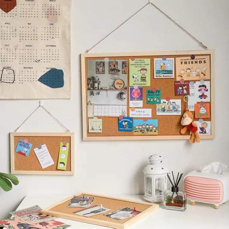 สินค้าพร้อมส่ง  กระดานไม้ กระดานไม้ก๊อก บอร์ดไม้ก๊อก กระดาน DIY กระดานติดรูป ติดกระดาษโน๊ต มี2ขนาด ราคา ถูกที่สุด ดีลบีเคเค แกลเลอรีภาพที่ 5