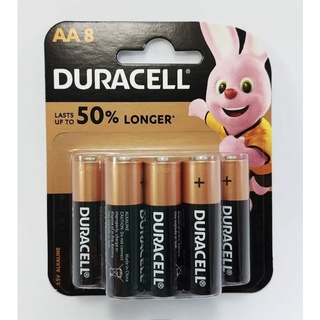 ถ่านDuracell alkaline ขนาดAA 1.5V แพค8ก้อน (ของแท้บริษัท)