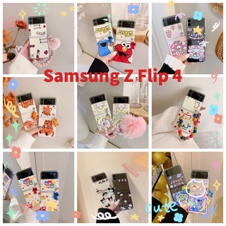 Samsung Galaxy Z Flip 4 5G การ์ตูนน่ารัก เซเลอร์มูน สนูปปี้ เมโลดี้ เซซามีสตรีท พร้อมจี้ เคส PC แข็ง ใส กันกระแทก เคสโทรศัพท์ สร้างสรรค์