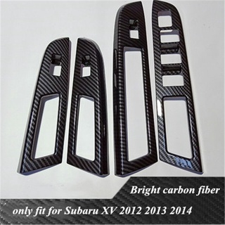 (bochang) ฝาครอบสวิตช์หน้าต่าง ที่เท้าแขนประตู คาร์บอนไฟเบอร์ สําหรับ Subaru XV 2012 2013 2014