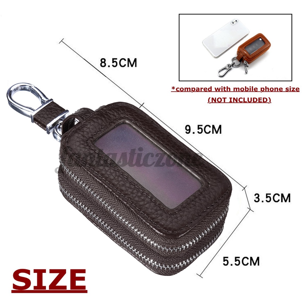 Fantasticzone Double Layers Car Keys Bag Home Keys Holder PU Leather ...