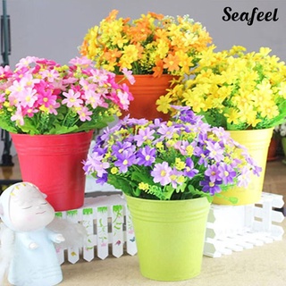 Seafeel ช่อดอกเดซี่ประดิษฐ์ ผ้าไหม 28 ดอก 1 ช่อ สําหรับตกแต่งบ้าน งานแต่งงาน