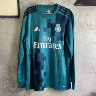 เสื้อกีฬาแขนสั้น ลายทีมชาติฟุตบอล Real Madrid Third 17 18 ชุดเหย้า สไตล์วินเทจย้อนยุค