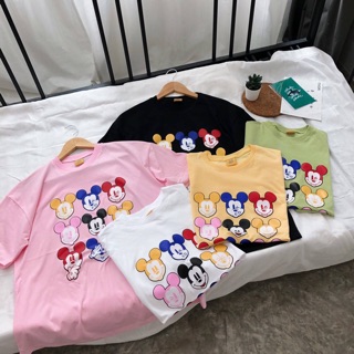 💛🧡💗Oversize | Mickey งานสกรีนตัวมิคกี้สลับสี💚💗💛