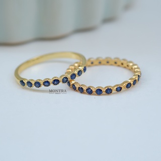 แหวนไพลิน แหวนพลอยล้อม แหวนแถว แหวนพลอยเสริมดวง แหวนเงินแท้ S925 ฝังพลอยแท้ by Montra Jewelry