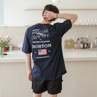 Oversized เสื้อยืดโอเวอร์ไซส์ลายAmerican New York Boston