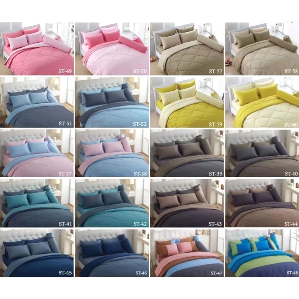 Stamps ผ้าปูที่นอน ทอ330เส้น ลายตาราง หินอ่อน สีพื้น สีดำ thumbnail 7
