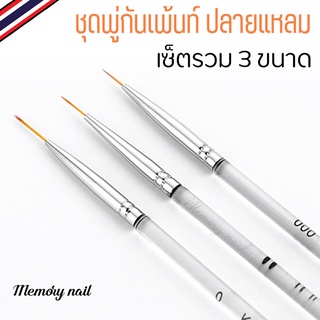 ราคา(ด้ามใส Kolinsky) ชุดรวม 3 ด้าม พู่กันเพ้นท์เล็บเจล ปลายแหลม