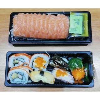 ถาดซูชิ กล่องซูชิ ถาดแซลม่อล ถาดซาซิมิ [พร้อมฝา 50 ชุด]