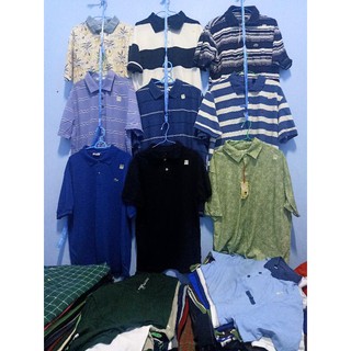 เสื้อคอปกโปโลลายทางมือสองUSราคาถูก