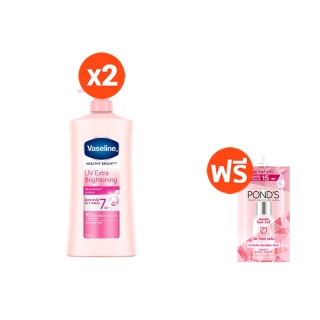 [ใส่โค้ด RA9WCZPN ลดเพิ่ม20%] วาสลีน เฮลธี ไบรท์ โลชั่น ยูวี ไบรท์เทนนิ่ง สีชมพู ผิวกระจ่างใส 500 มล. Vaseline Healthy Bright Lotion UV Brightening Pink 500 ml.