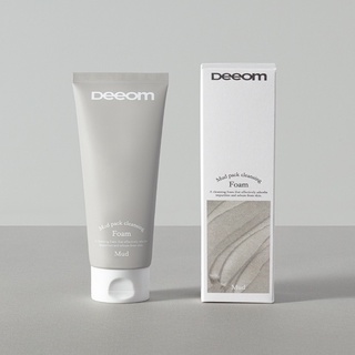 พร้อมส่งจ้า [DEEOM] Deeom Mud Pack Cleansing Foam (FACE MUD PACK + FACE CLEANSER)