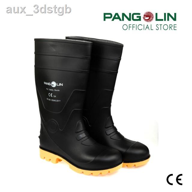 ۩[ลด 54-61%] Pangolin(แพงโกลิน) รองเท้าบู๊ทนิรภัย/เซฟตี้พีวีซี(PVC) สูง14" รุ่นBOOT0016/BOOT0017 สีดำ ธรรมดาและหัวเหล็ก