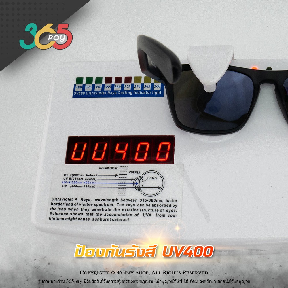 แว่นกันแดด PARANOID เลนส์ HD Polarized กันรังสี UV400 เลนส์ปรอทน้ำเงิน-กรอบดำด้าน ใส่ได้ทั้งผู้ชายและผู้หญิง - รูปที่ 5