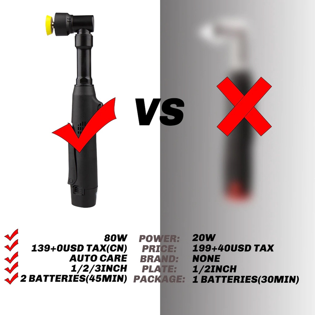 ไร ้ สาย Mini Car Polisher RO/DA Micro ไร ้ สาย Scratches Killer เครื ่ องขัดรถยนต ์ 2 แบตเตอรี ่ สําหรับขัด 12V - รูปที่ 2