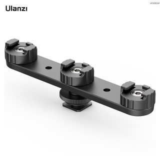 Ulanzi Pt-23 อุปกรณ์เมาท์ขาตั้งพร้อมไมโครโฟน 3 Cold Shoe Mounts 180 Rotatable สําหรับติดตั้งไฟ Led วิดีโอ