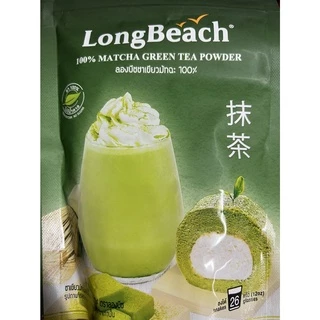 ลองบีช ผงชามัทฉะ 100% ขนาด 100 กรัม Longbeach Matcha Powder 100% size 100g.