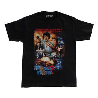 เสื้อยืด พิมพ์ลายโปสเตอร์ภาพยนตร์ Jackie Chan Police Story 2 โอเวอร์ไซซ์ สไตล์วินเทจS-5XL