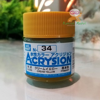 สีสูตรน้ำ Acrysion N34 CREAM YELLOW (Gloss) 10ml